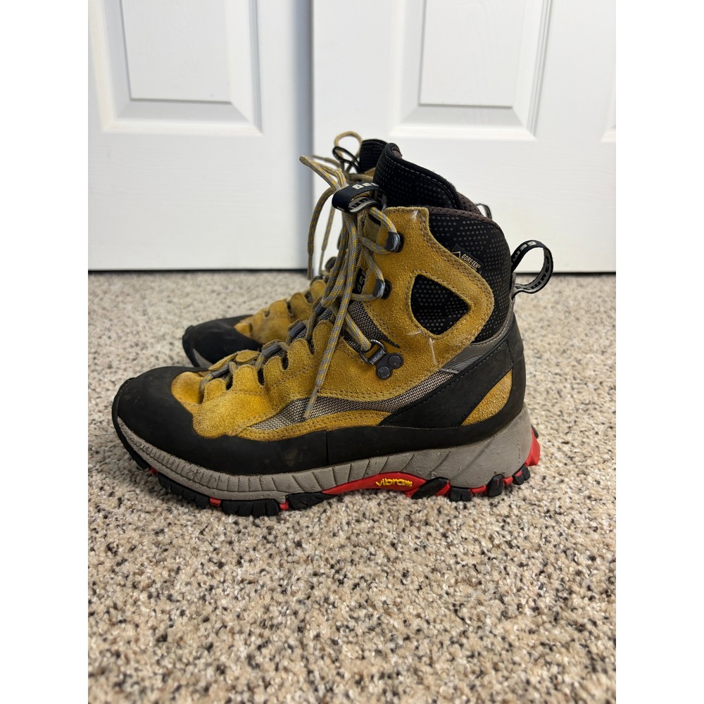 Hanwag Hiking Boots Mens 7.5 Mid GORE-TEX Vibram Suede Yellow Waterproof Outdoor
